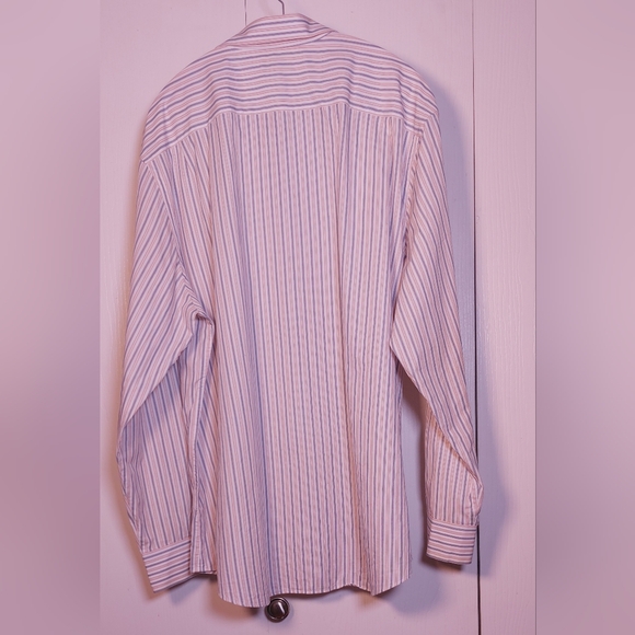 Banana Republic Men's Long-Sleeve Dress Shirt Size XL Stripes Blue White Orange - Picture 12 of 13